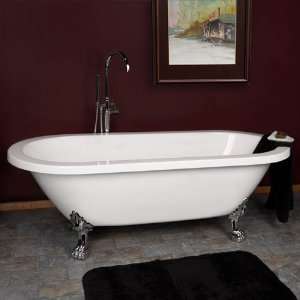 66 Zoey Double Ended Acrylic Bath Tub (Brushed Nickel Lion Paw Feet 