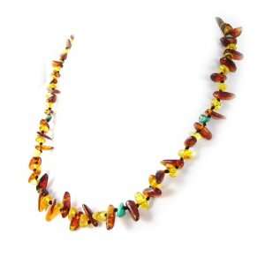  Necklace Eve amber tricolour.: Jewelry
