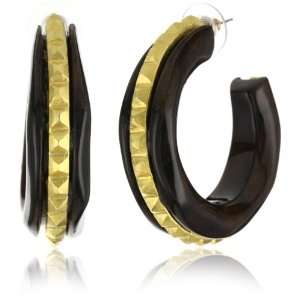  Marv Graff Wood Beamer Mahogany Hoop Earrings: Jewelry