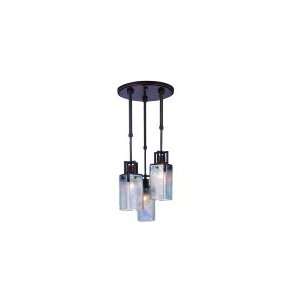   Tier Chandelier in Ebony with Iridescent Glass glass: Home Improvement