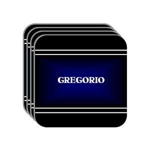 Personal Name Gift   GREGORIO Set of 4 Mini Mousepad Coasters (black 