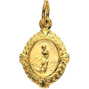   St.Lazarus Medal. 12.00X09.00 Mm St.Lazarus Medal In 14K Yellow Gold