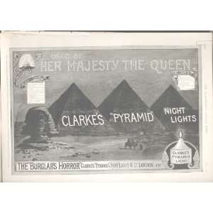  Advert Antique Print Clarkes Pyramid Night Light 1895 