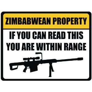  New Caution : Zimbabwean Property  Zimbabwe Parking Sign 