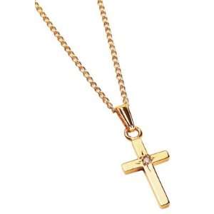  Babys First Cross Necklace w/Diamond 14KTGF Gold: Toys 