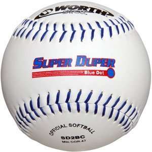  Worth SuperDuper Blue Dot Slow Pitch Softballs: Sports 