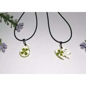   Clover Necklaces with Real Four leaf Clover (0518) 