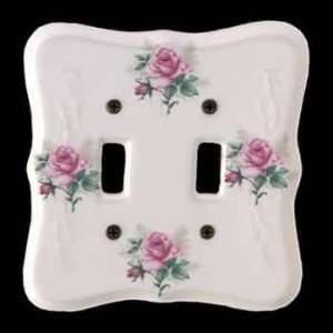  Switchplates, Porcelain Summer Rose Dual Toggle 