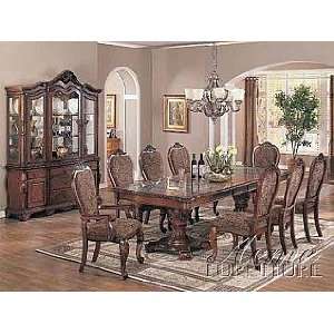   Pedestal Marble Top Dining Table 11 piece 09000 set: Home & Kitchen