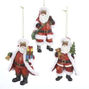   African American Santa Christmas Figure Ornaments 5 Home & Kitchen