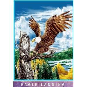  Eagle Landing Mink Plush Blanket Queen Size   Signature 
