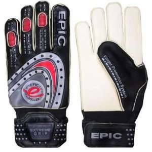 SALE Xtreme Grip Finger Protected Soccer GK Gloves BLACK/GRAY/RED 10 