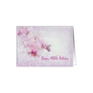  100th birthday orchid butterfly bubbles Card Toys & Games