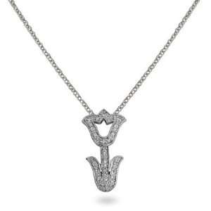  Sterling Silver Tulip Pendant Length 16 inches (Lengths 16 