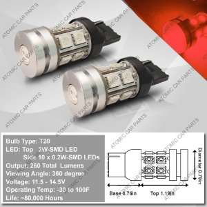   LED Bulbs (2W Top + 10x0.2W Side)   7440 Type / Red (Pair) Automotive