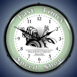  Tim Odell Fast Times Speed Shop Lighted Wall Clock: Home 
