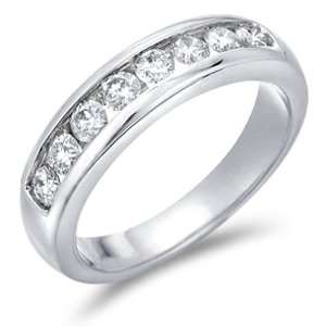 14k White Gold Diamond Classic Traditional Wedding Anniversary 