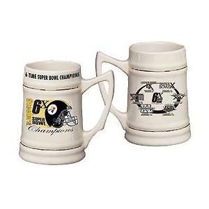  Pittsburgh Steelers Six Time Champs 24oz. Stein: Sports 