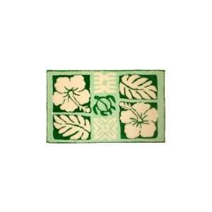  Small Light Green Hibiscus Rug: Home & Kitchen