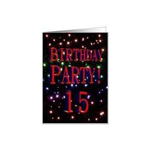  15th Birthday party invitation with fireworks Card Toys 