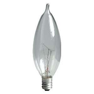 GE 16045 24 Crystal Clear Bent Tip Candelabra Base Light Bulb, 25 Watt 