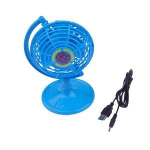   Blue Adjustable Plastic Globe USB Mini PC Computer Fan: Home & Kitchen