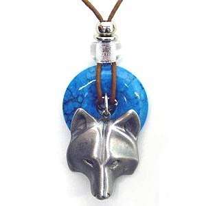  Necklace   Wolf Head: Sports & Outdoors