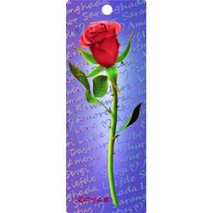  Red Rose by Royce B. McClure, 3 D Bookmark with Tassel 