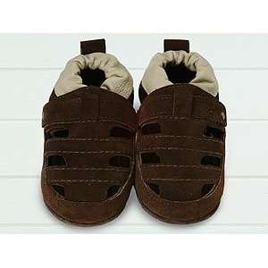  Shooshoos Baby Shoes: Brown Suede Sandal (Size=L:12 18M 