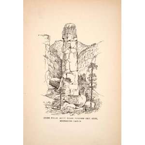  1895 Wood Engraving Stone Pillar Three Hundred Feet High 