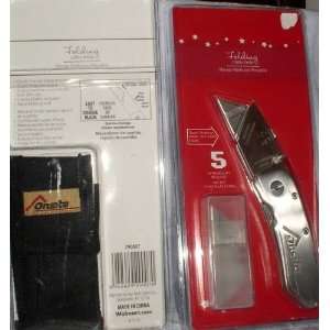 FOLDING UTILITY KNIFE WITH BELT POUCH: Sports & Outdoors
