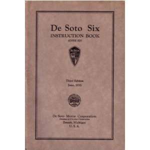  1933 DESOTO AIRSTREAM 6 Owners Manual User Guide 