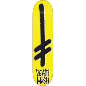  Deathwish Gang Logo Skateboard Deck   8.12 Yellow/Black 