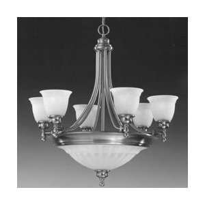   Brushed Steel Neo Classic Chandeliers Mid Sized