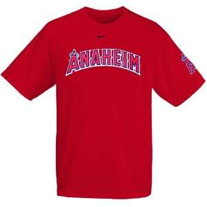 Nike Anaheim Angels Red Youth Practice T Shirt:  Sports 