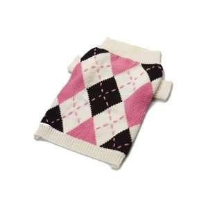  Argyle Dog Sweater Pink & Black SM: Kitchen & Dining