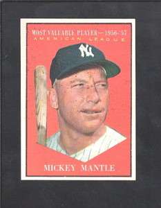 1961 TOPPS Baseball #475 MICKEY MANTLE MVP..EX++ 