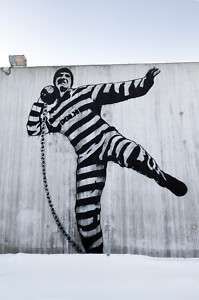 DOLK Prisoner Shot Putt  Graffiti street art  