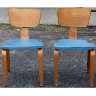 Vintage Thonet Molded Birch Plywood Frame Chairs  