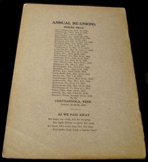 UCV BOOKLET LIST OF CONFEDERATE VETERANS CAMPS ~ 1921 ISSUE  
