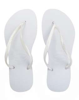 New Havaianas Slim Womens Flip Flops White All Sizes  