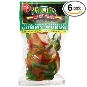 Todds Treats Gummy Worms, 9 Ounce Bags: Grocery & Gourmet Food