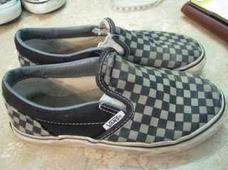 VANS Off the Wall SHOES Black/Gray CHECKERBOARD Yth 1  