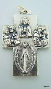4Way Catholic Scapular Medal Cross Miraculous Saint Anthony 