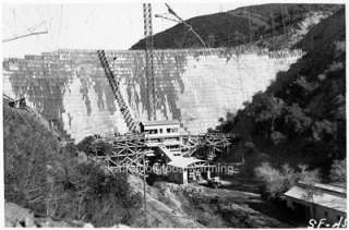 Photo 1925 Los Angeles CA Bldg of Saint Francis Dam  