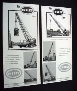 Insley Cranes truck crawler maxi mounted crane 1952 Ads  