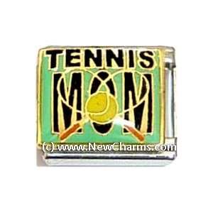    Tennis Mom On Green Italian Charm Bracelet Jewelry Link: Jewelry