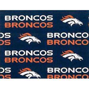   Broncos Football Cotton Fabric Print By the Yard