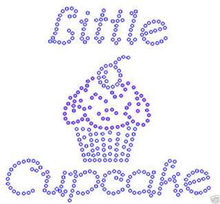 Little Cupcake RHINESTONE IRON ON TRANSFER!!  