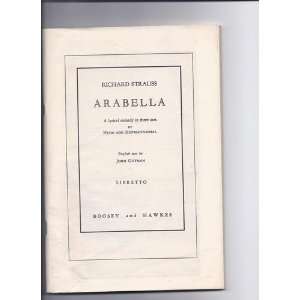  Arabella. a Lyrical Comedy in three Acts. Libretto 